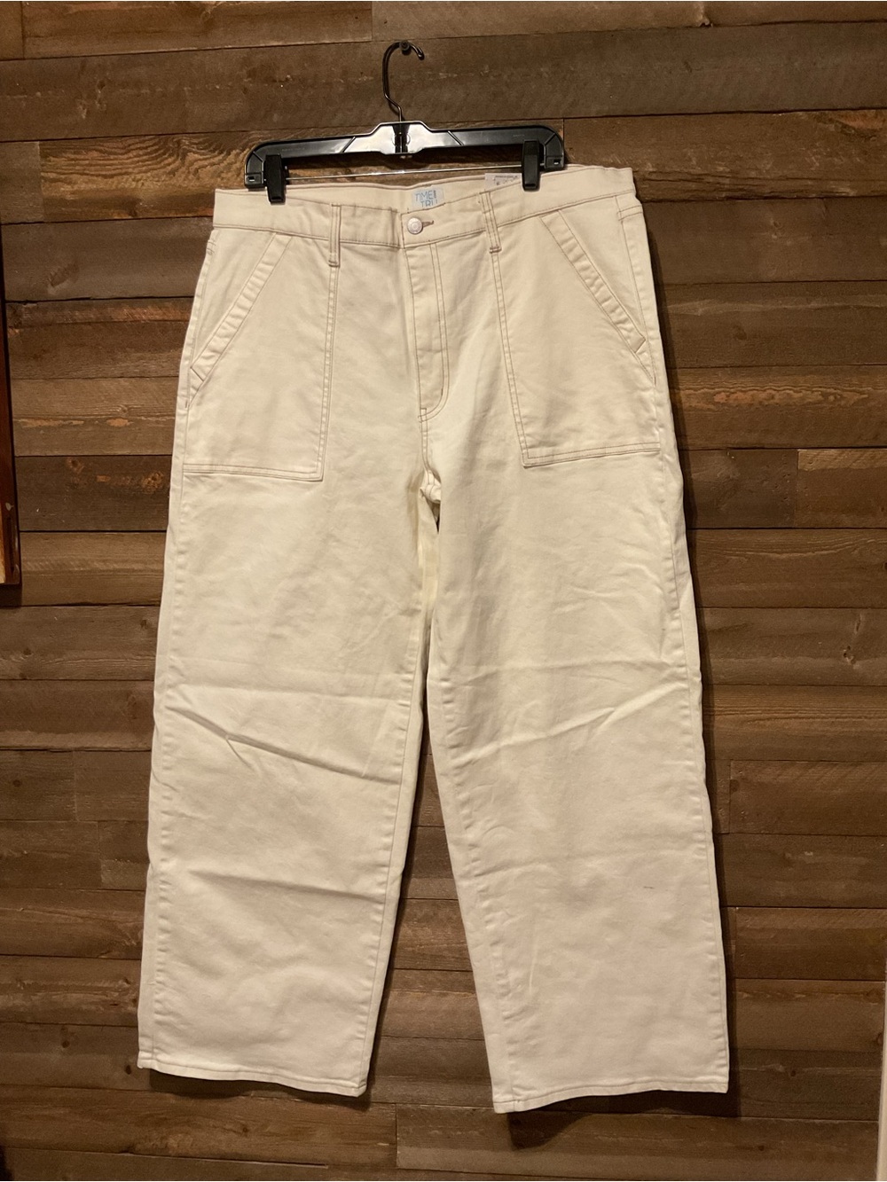 Time And Tru Ivory Utility Trouser High Rise Relaxed Fit Women’s Size 18 New NWT
